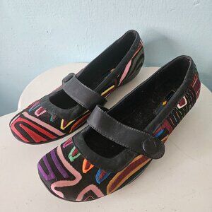 Molas4U adorable multicolor comfy artsy Mary Jane shoes 38 maximalism clowncore